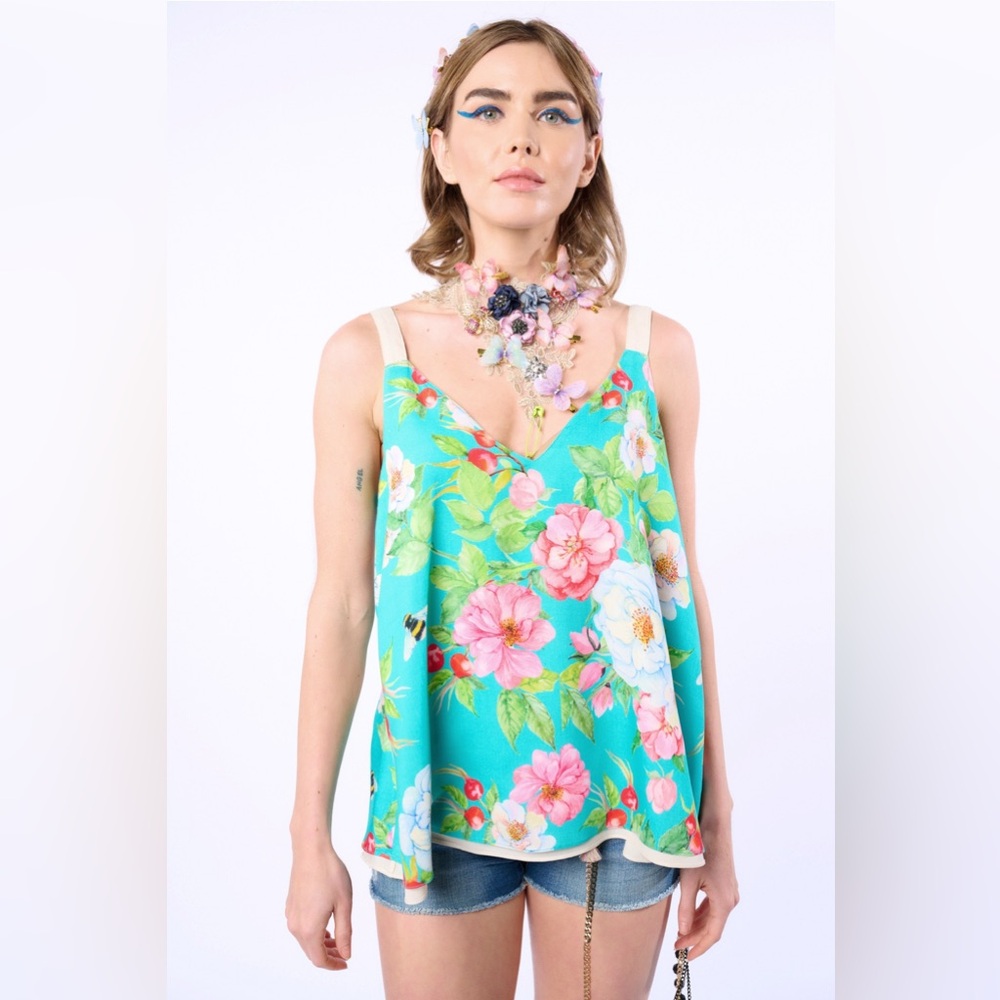 LA VILLE ROSE CAMI (REVERSIBLE) Turquoise, 
Sz Xs /S